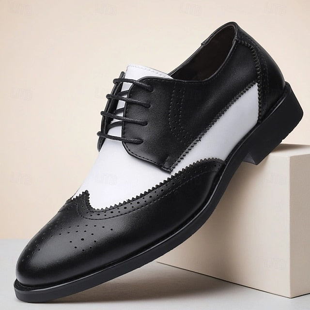Shoes Brogue White with Men's Oxford and Black