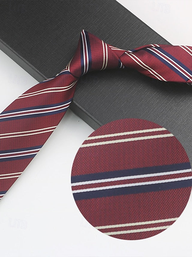 Striped Paisley Necktie and Silk Classic Men's Tie