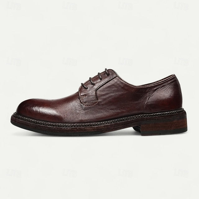 Clean Goodyear Derby with Shoes Leather and Welt Men's Tan