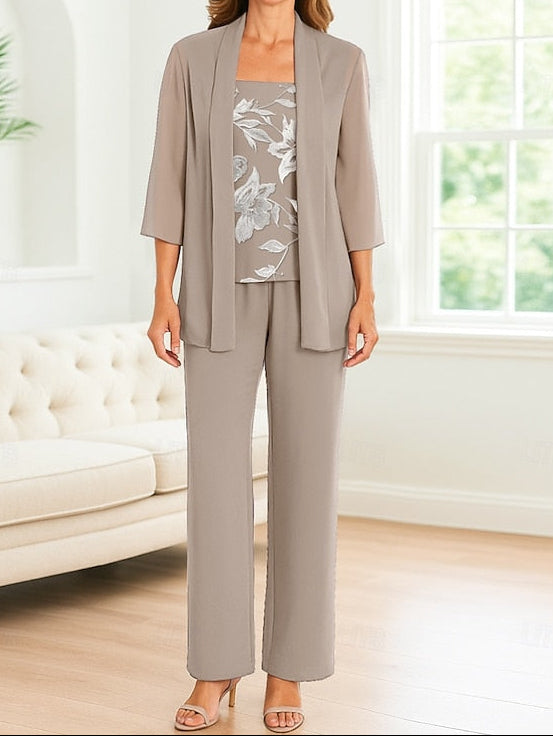 3 Pantsuit Simple Piece Bride the of Dress Mother Elegant