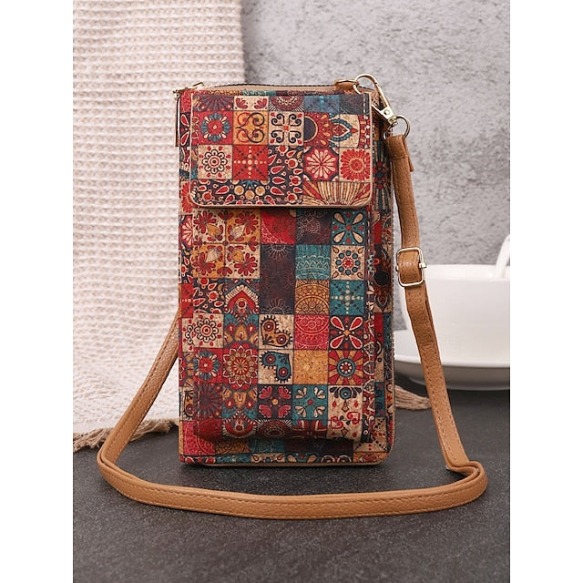Sac bohème vintage pour femme avec bandoulière réglable pour téléphone