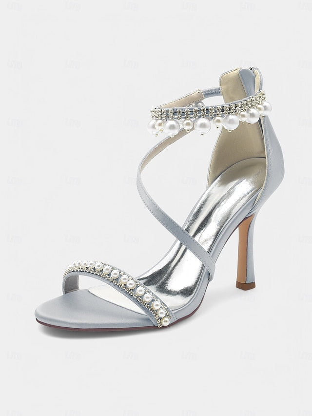 Heels – Party Chic Pointed-Toe Pink Ankle Strap Satin
