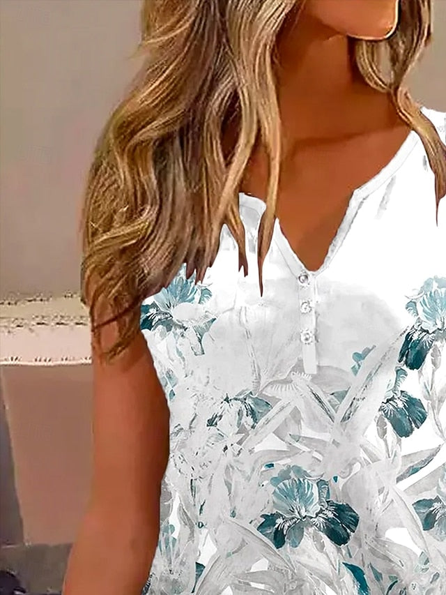 Women's Camisole Tank Top Ombre Floral Casual Sleeveless