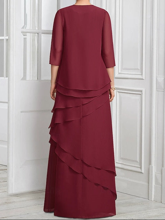 Formal the Mother Elegant Bride Dress Suit Piece of Two A-Line