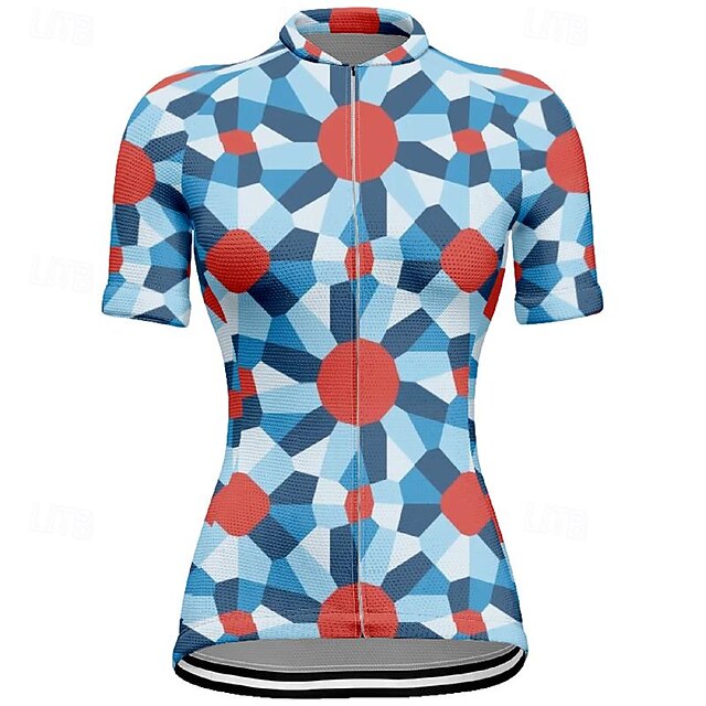 Women's Cycling Jersey Geometic Short Sleeve Bike Tee