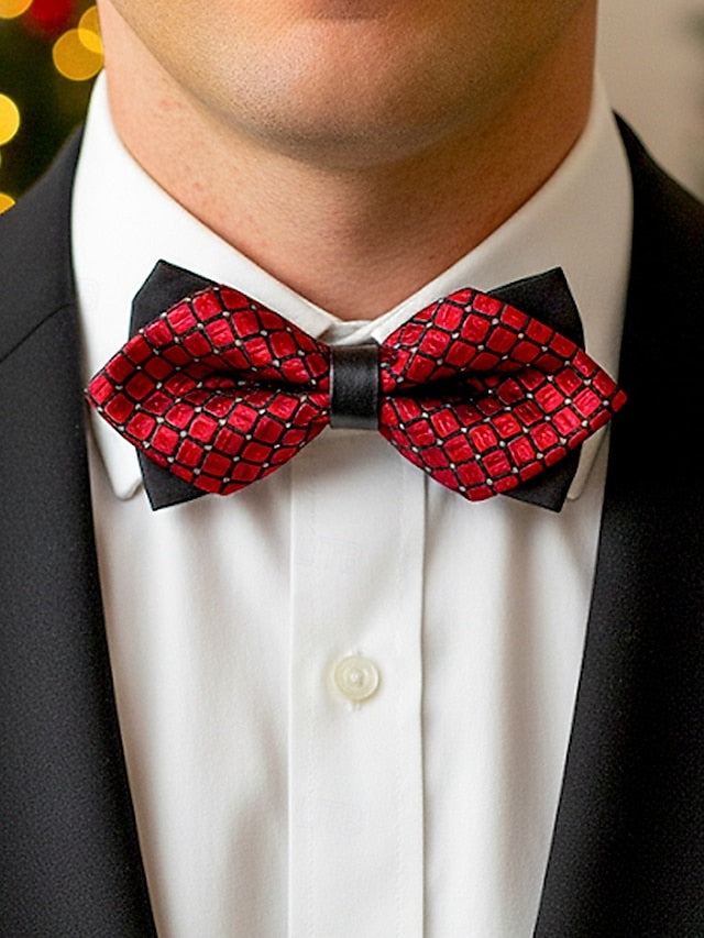 Bow Pattern Tie Geometric Men's with Christmas