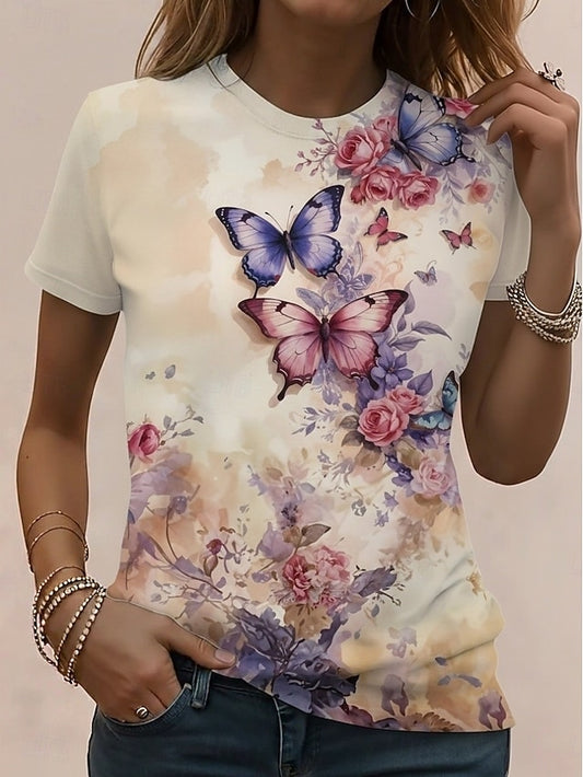 Women's T Shirt Print Graphic Animal Vintage Stylish