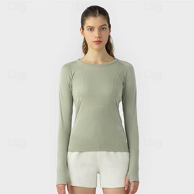 Women's Sports shirts pilates top Sports Top Crew Neckline