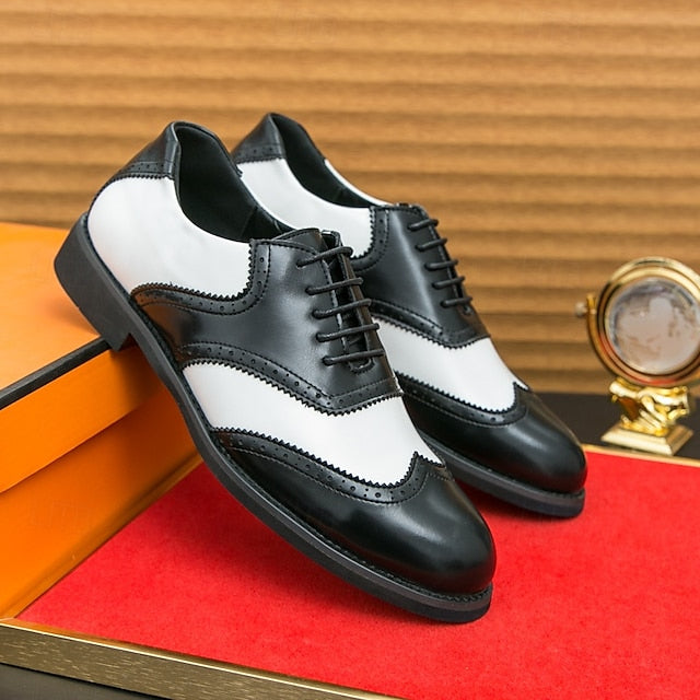 Brogue Shoes White in Wingtip Two-Tone Oxford Men's and