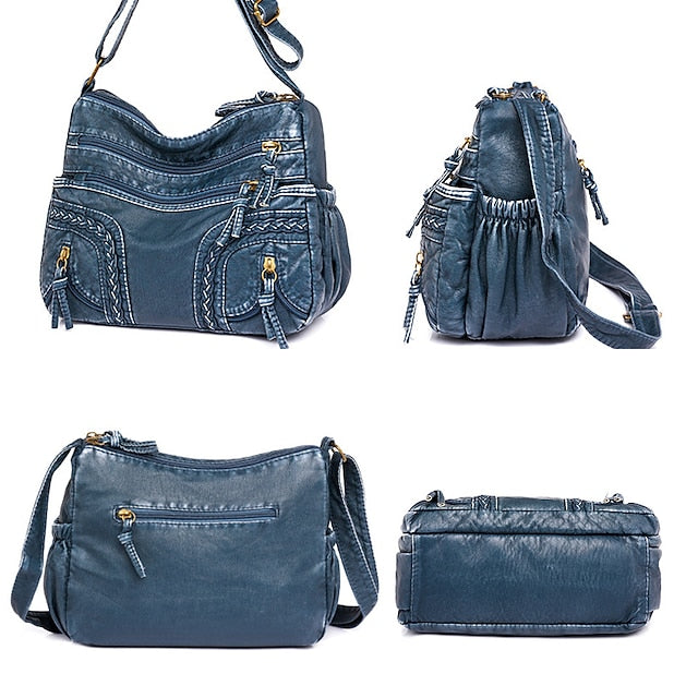 Sac bandoulière en similicuir marron vintage pour femme – Boho