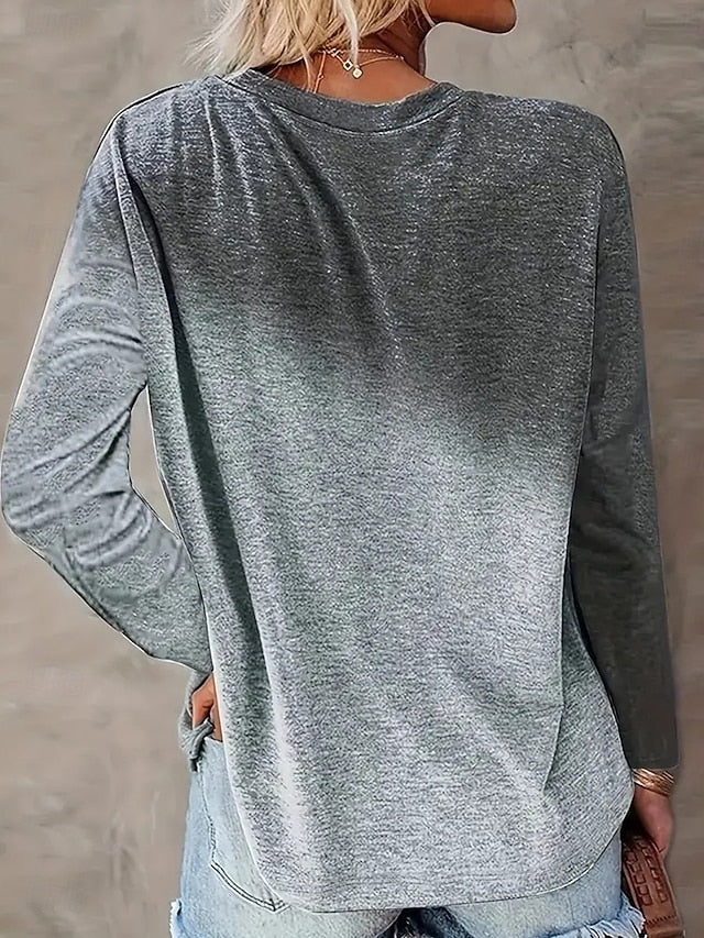 Women's T shirt Long Sleeve Crew Neck Long Sleeve Tunic