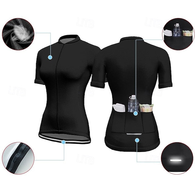 Women's Cycling Jersey Graphic Color Block Lines / Waves