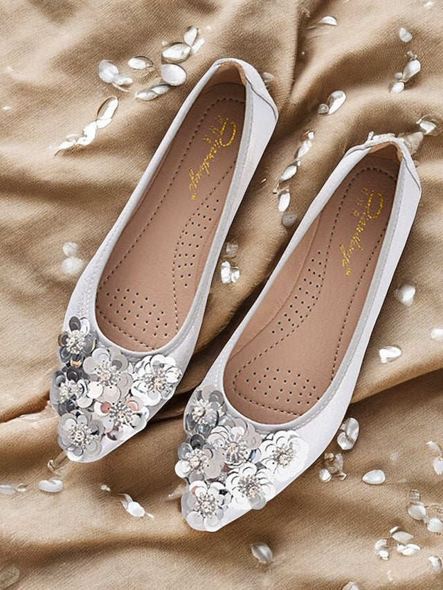 Foldable Women's Comfortable Embellished Flats Floral –