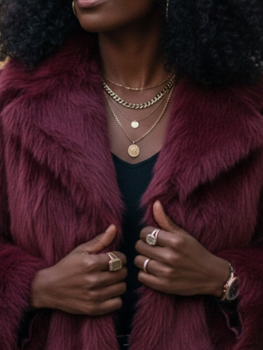 Comfortable Fur Coat Faux Women's Furs Warm Leathers