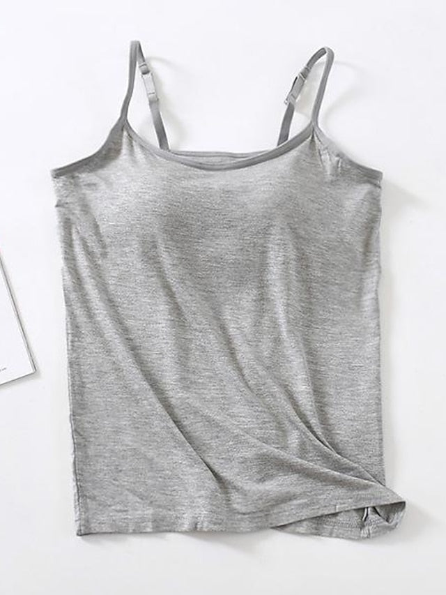 Women's Camisole Tank Top Plain Basic Sleeveless U Neck