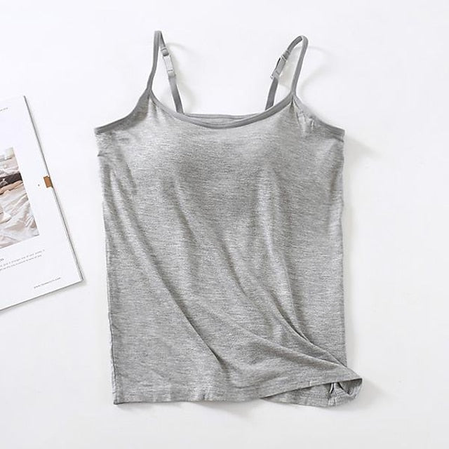 Multi Packs 3pcs Women's U Neck Sleeveless Khaki+White+Gray