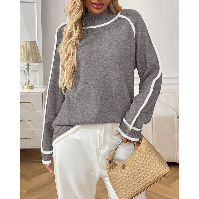 Women's Casual Tops Pullover Sweater Long Sleeve Top