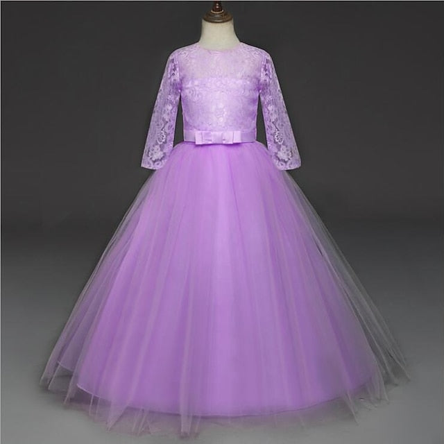 Girl 3-13 Lace Flower Prom Years Princess Dress Kids