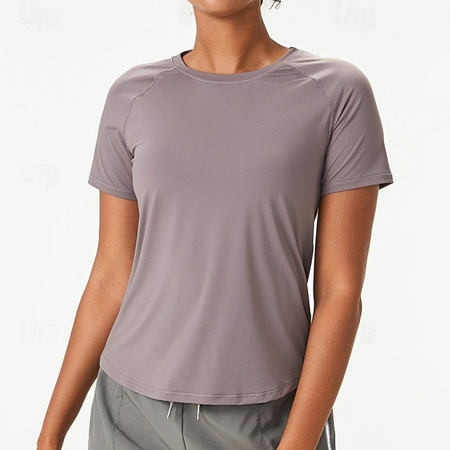 Women's Gym Shirt Running Shirt Mesh Short Sleeve Top
