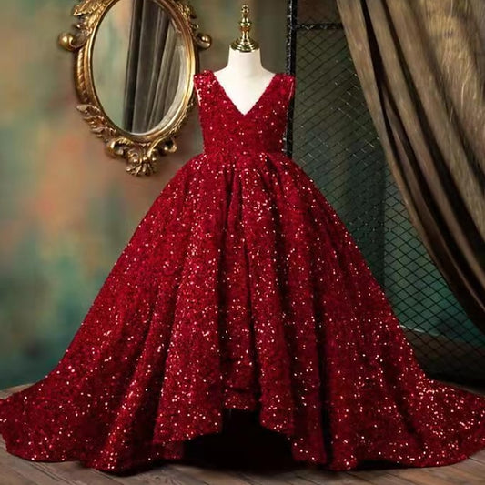 Solid Girl Sleeveless Flower Colored 3D Dress Girls'