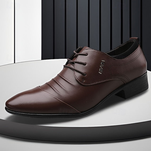 Men's White Shoes for Formal - Lace-Up Elegant