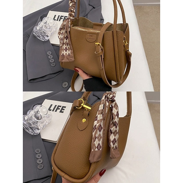 Bag Bucket Handbag PU Women's Bags Shoulder Crossbody