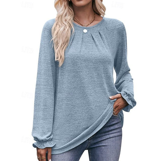 Women's Pullover Shirt Casual Tops Long Sleeve Top