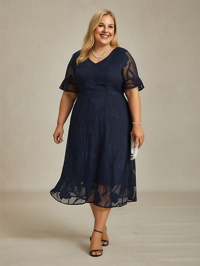 Women's Midi Dress Chiffon Dress A Line Dress Elegant