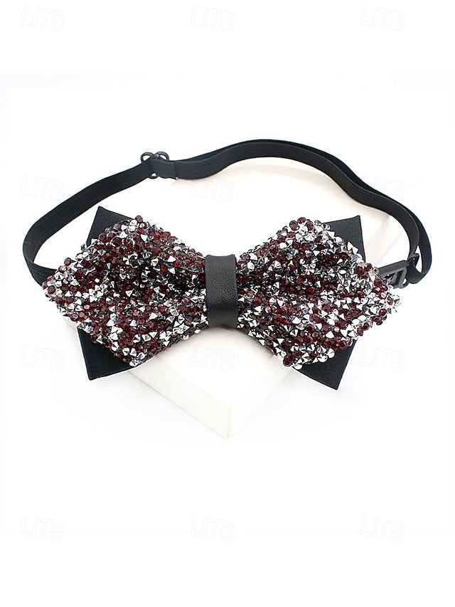Sequins Bow Polyester Christmas Tie – Sparkling Men's