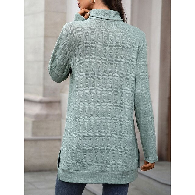 Women's Blouse Solid Color Stylish Casual Long Sleeve