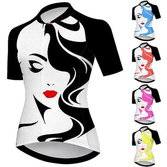 Women's Cycling Jersey Graphic Short Sleeve Bike Jersey Top