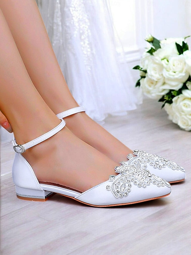 Style Gemstone Flats Vintage Embellished – Green Pointed-Toe