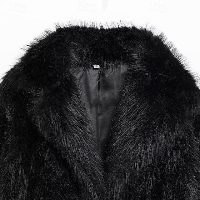 Furs Coat Faux Pocket Comfortable Fur Warm Women's