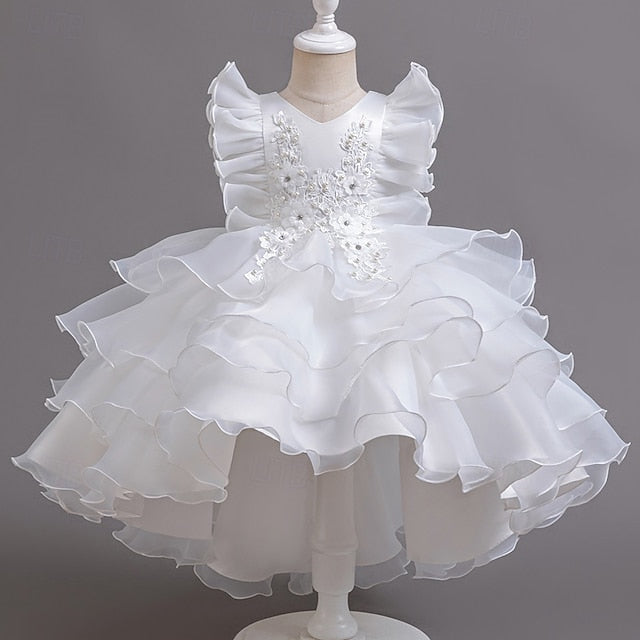 Dress Girls' Asymmetrical Party Kids Floral