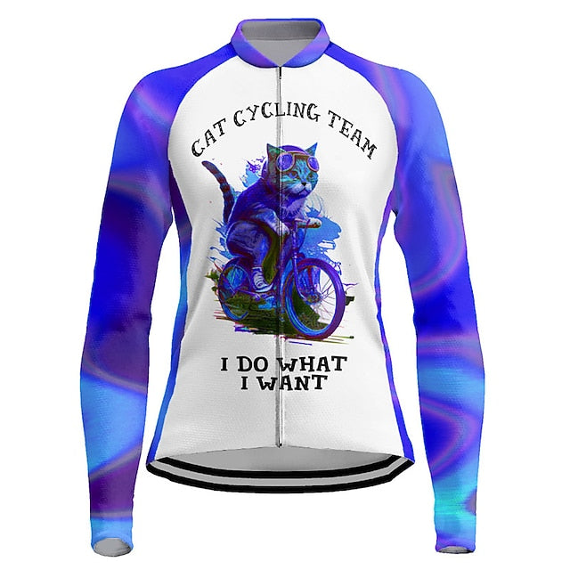 Women's Cycling Jersey Graphic Long Sleeve Bike Jersey Top