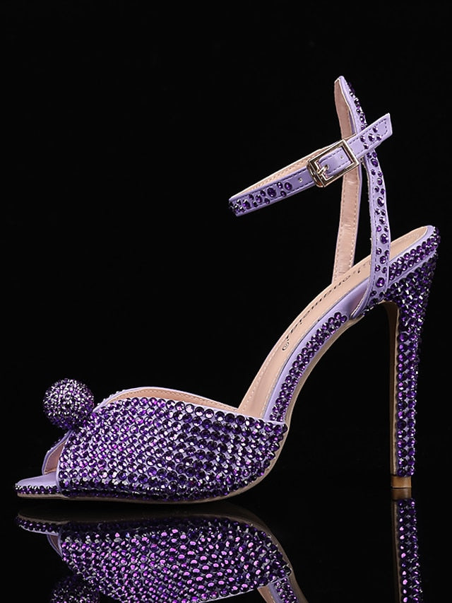 Sandals Embellished with Stiletto Women's Heel Rhinestone