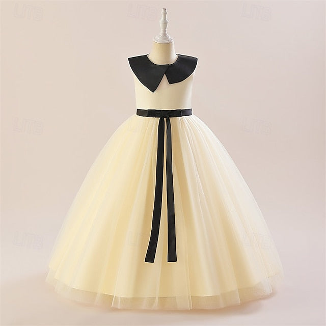 Sleeveless Party Block Kids Color Dress Performance Girls'