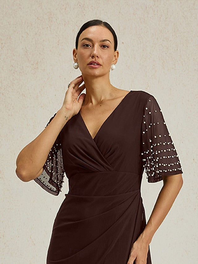 Women's Maxi Dress Sheath Dress Elegant Solid Color Short