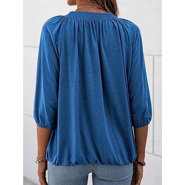 Women's T Shirt Plain Fashion Modern Casual 3/4 Length
