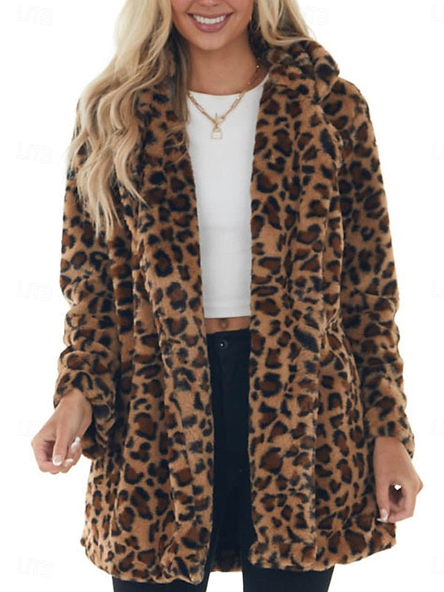 Patchwork Women's with Warm Winter Breathable Pockets Coat