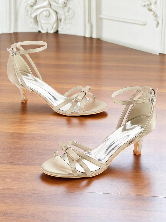 Satin Heel Vintage Green 1950s Women's Strappy Kitten