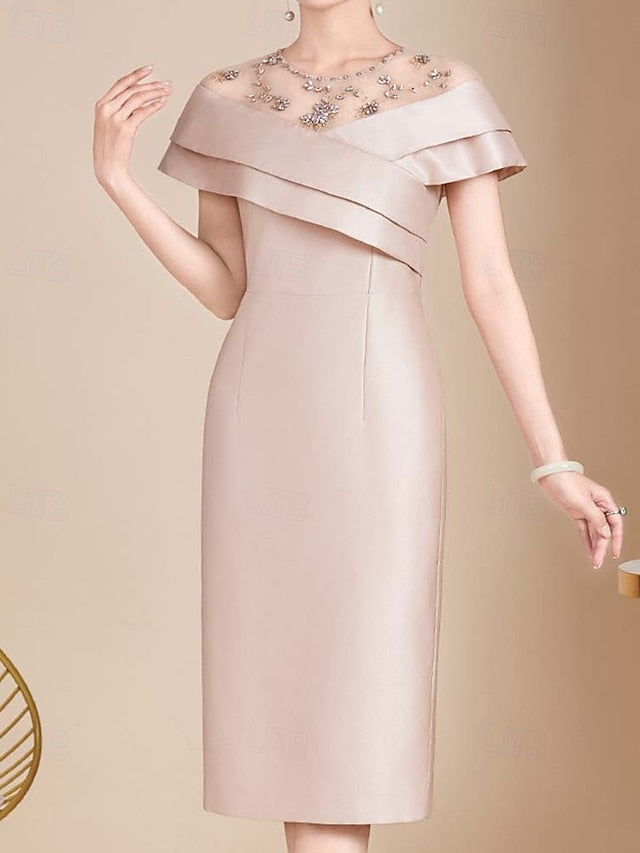 Bride Tea Simple Dress the Crew Length Elegant of Mother Vintage