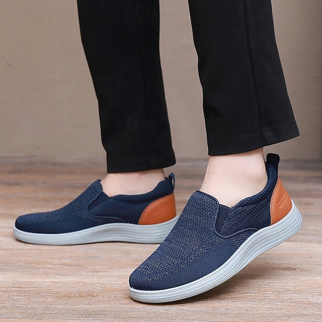 Knit Breathable Men's Navy Slip-On – Sneakers Stretch