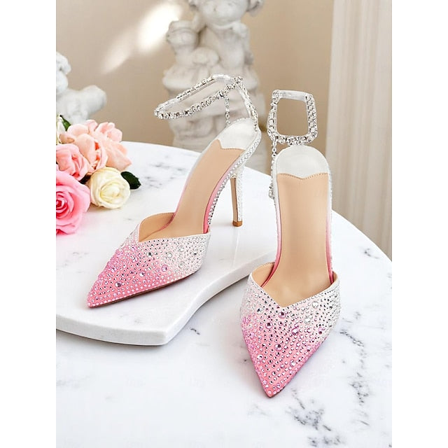 Crystal with - Women's Heels Gradient Stiletto Slingback