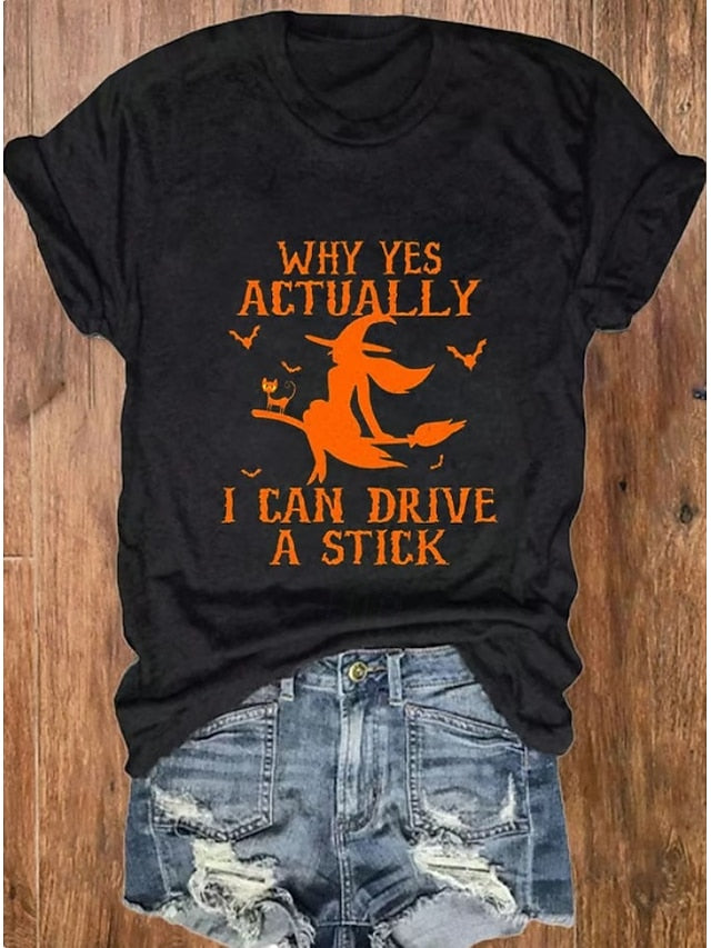 Women's T shirt Monster Graphic Witch Vintage Stylish