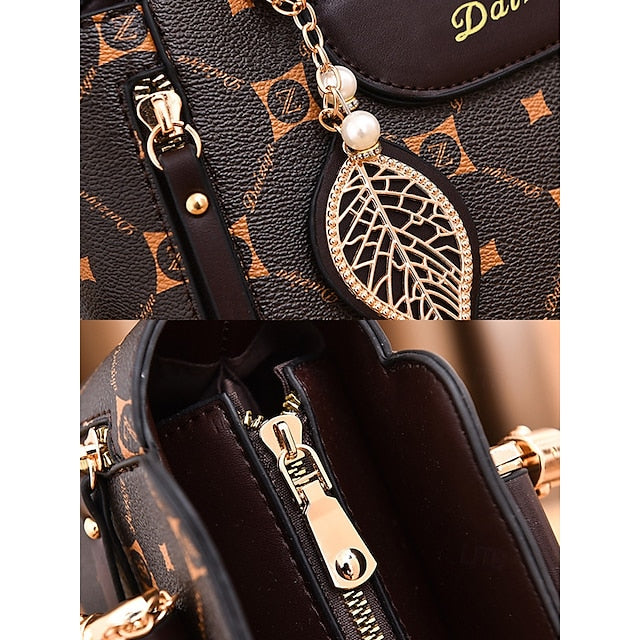 Sac à main élégant pour femme en similicuir et rouge avec accents