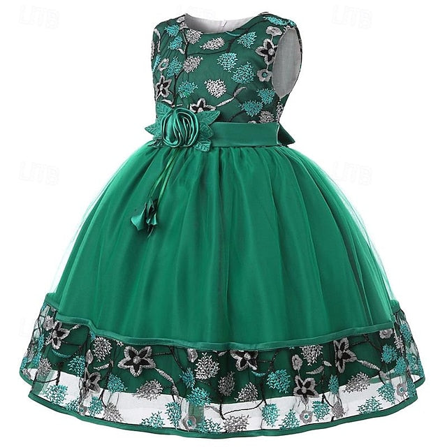 Party Dress Girl 3D Sleeveless Flower Girls'