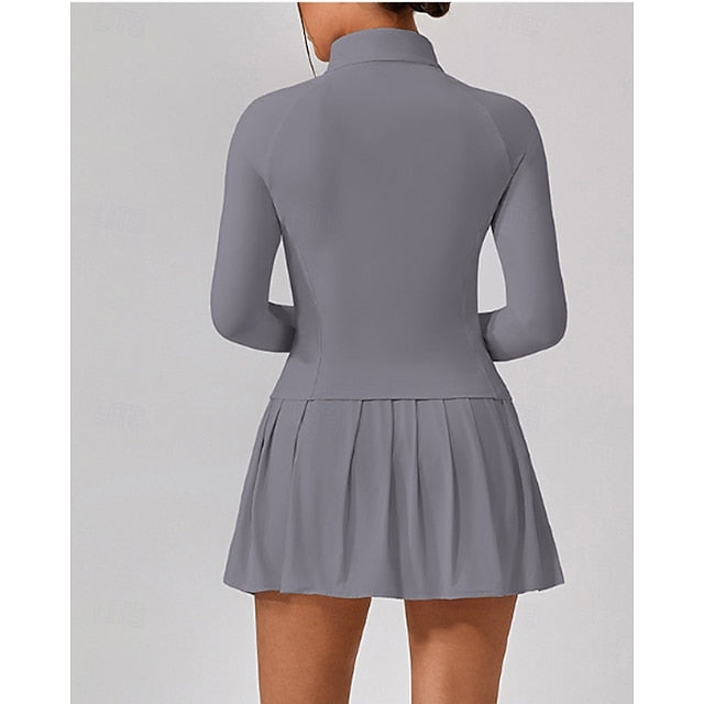 Women's Solid Colored Tennis Set Casual Skirt Tennis Skirts