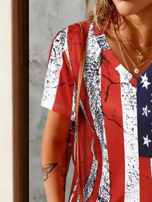 American Independence Day Women's T Shirt Tee Top American