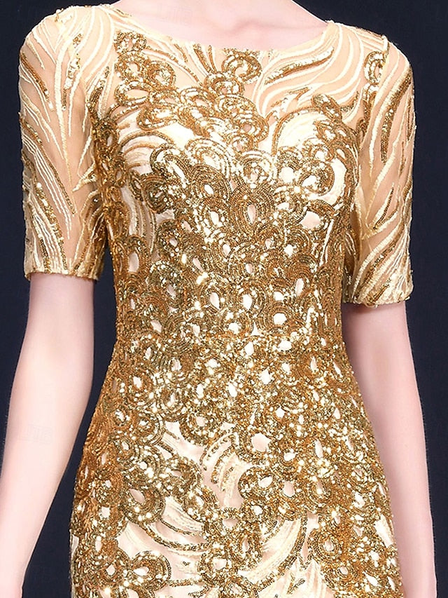 Crew Floor the Mother of Neck Bride Elegant Party Dress